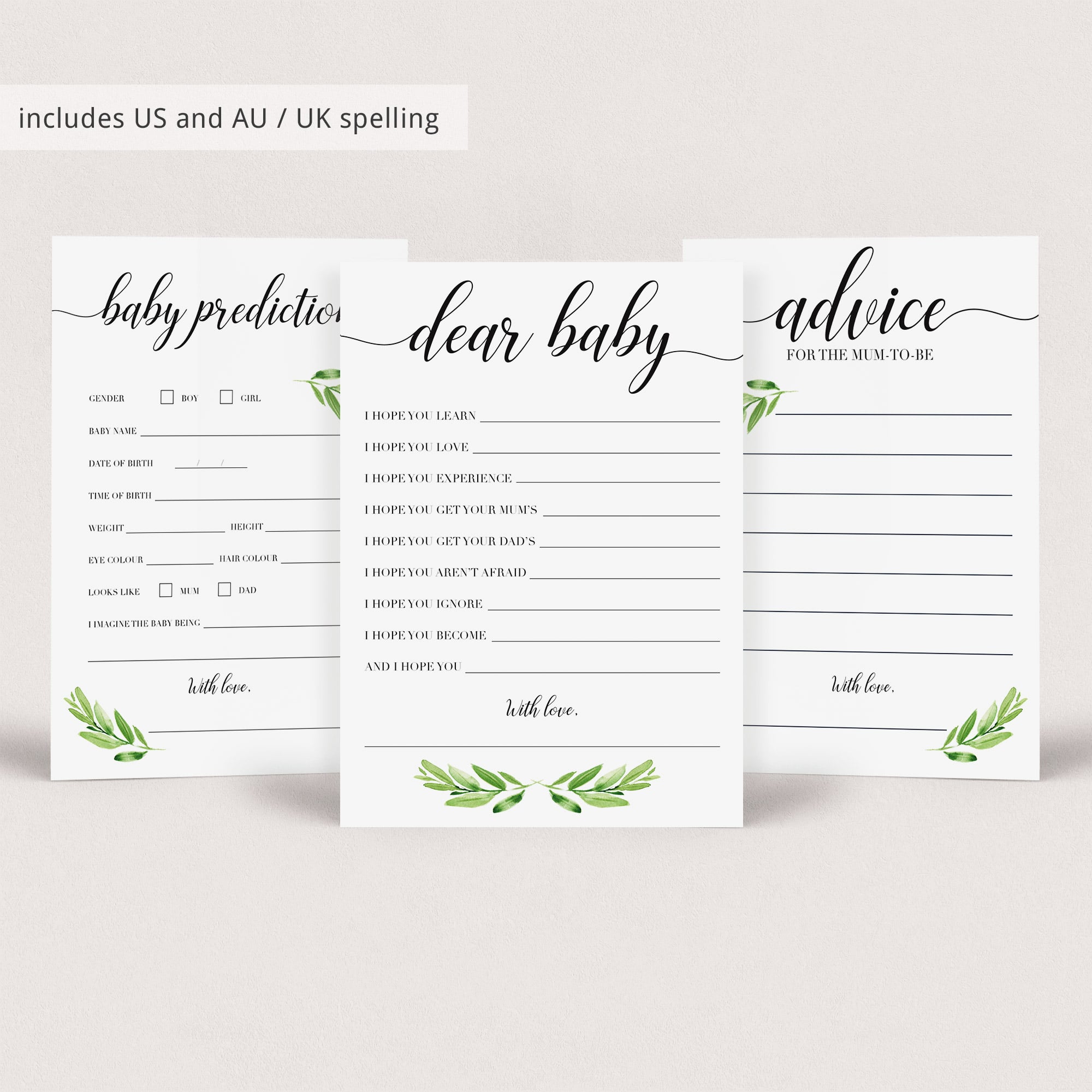 Wishes for the new baby printable for gender neutral baby shower by LittleSizzle