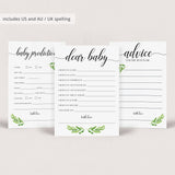 Virtual Baby Shower Game Bundle Greenery
