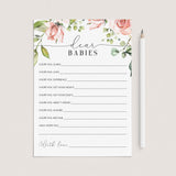 Twins babyparty games dear babies cards by LittleSizzle