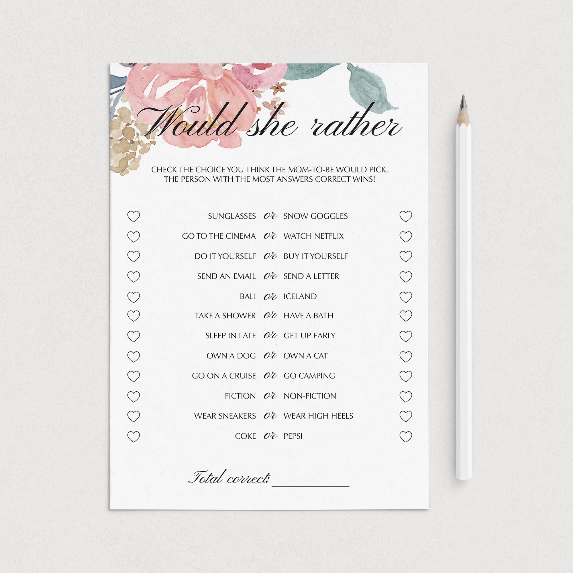 Floral baby shower who knows mommy best quiz by LittleSizzle