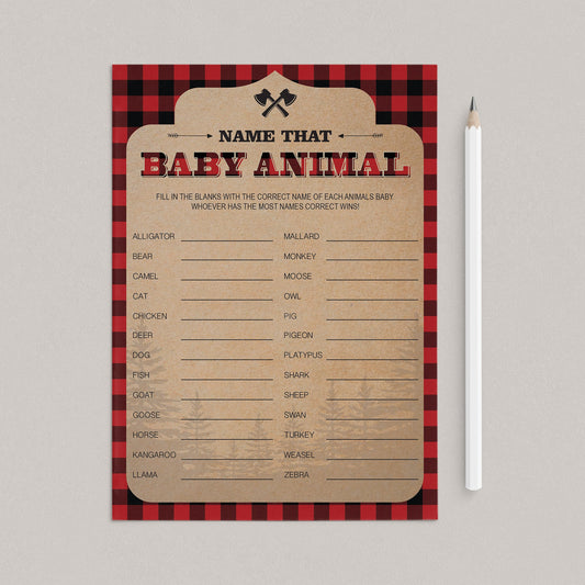 Name that baby animal game for rustic baby shower by LittleSizzle