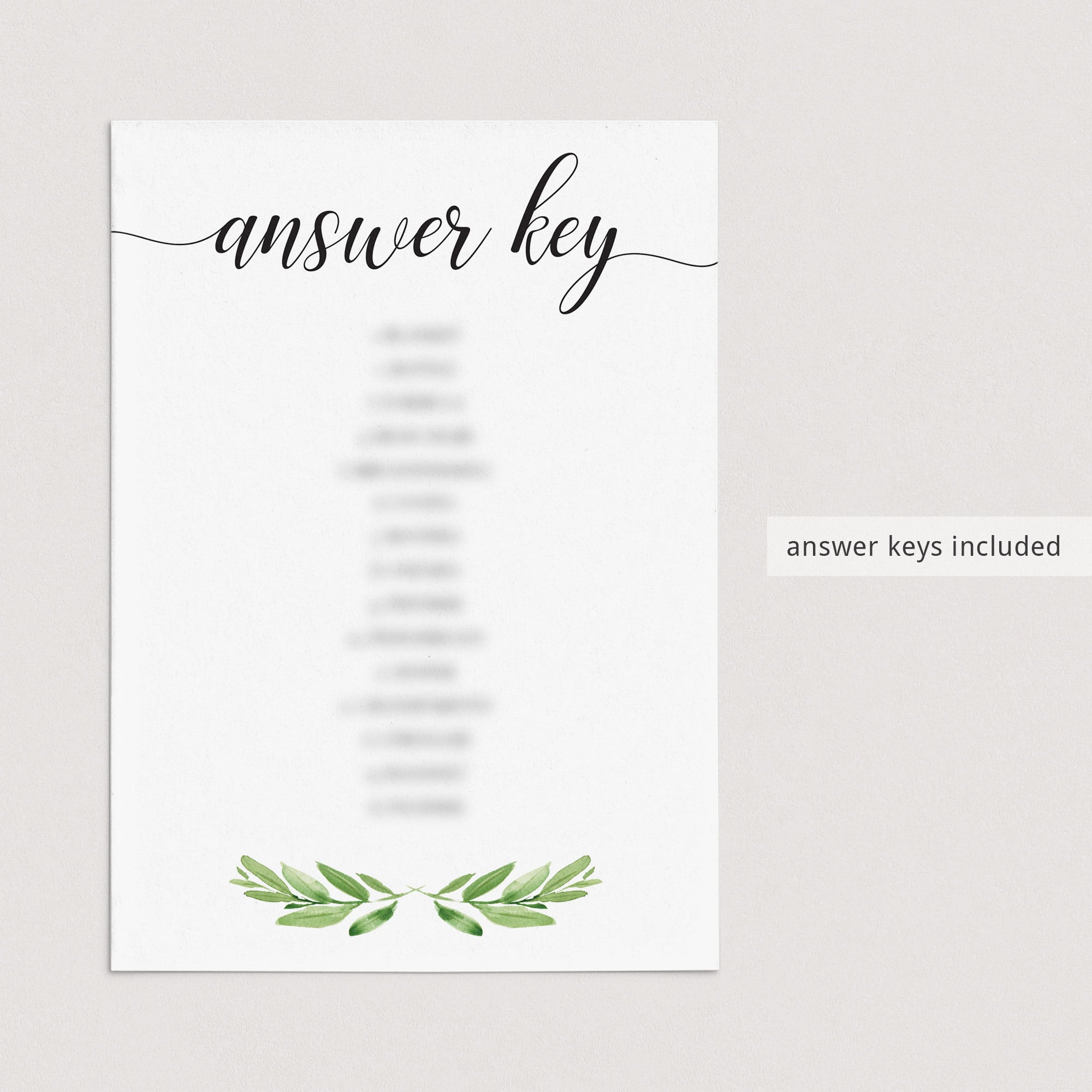 Greenary baby shower decorations instant download by LittleSizzle