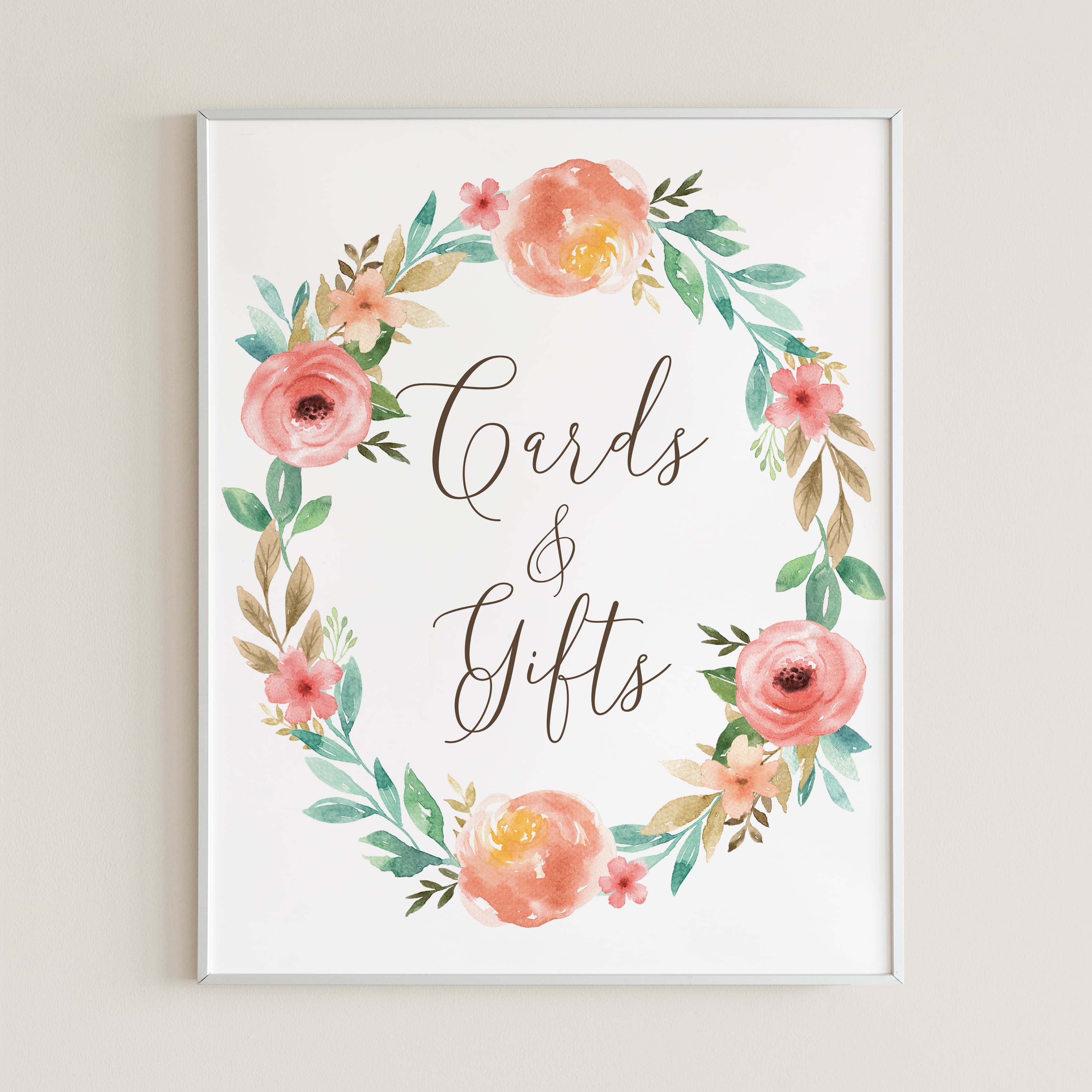 Printable Gift Table Sign with Watercolor Flowers by LittleSizzle