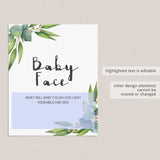 DIY baby face activity for green themed babyshower party  by LittleSizzle