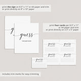 Baby Food Simple Baby Shower Game with Table Sign and Cards