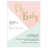 Pink and Mint Baby Shower Invitation PDF by LittleSizzle