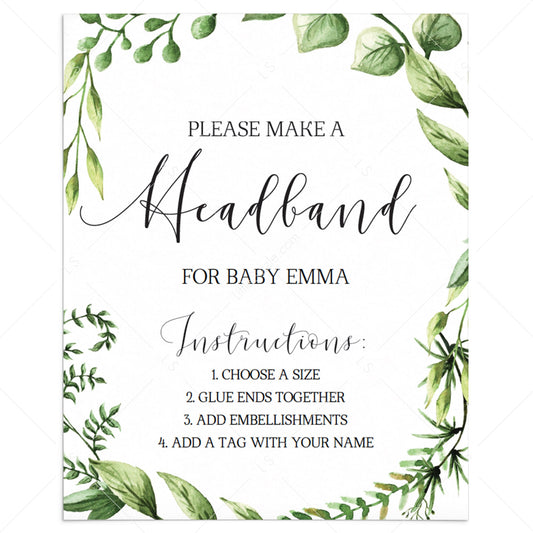 Make a headband for baby girl shower activity template by LittleSizzle