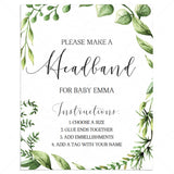 Make a headband for baby girl shower activity template by LittleSizzle