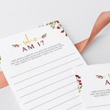 Fall Baby Shower Icebreaker Games Who Am I