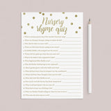 Baby shower nursery rhyme game printable by LittleSizzle