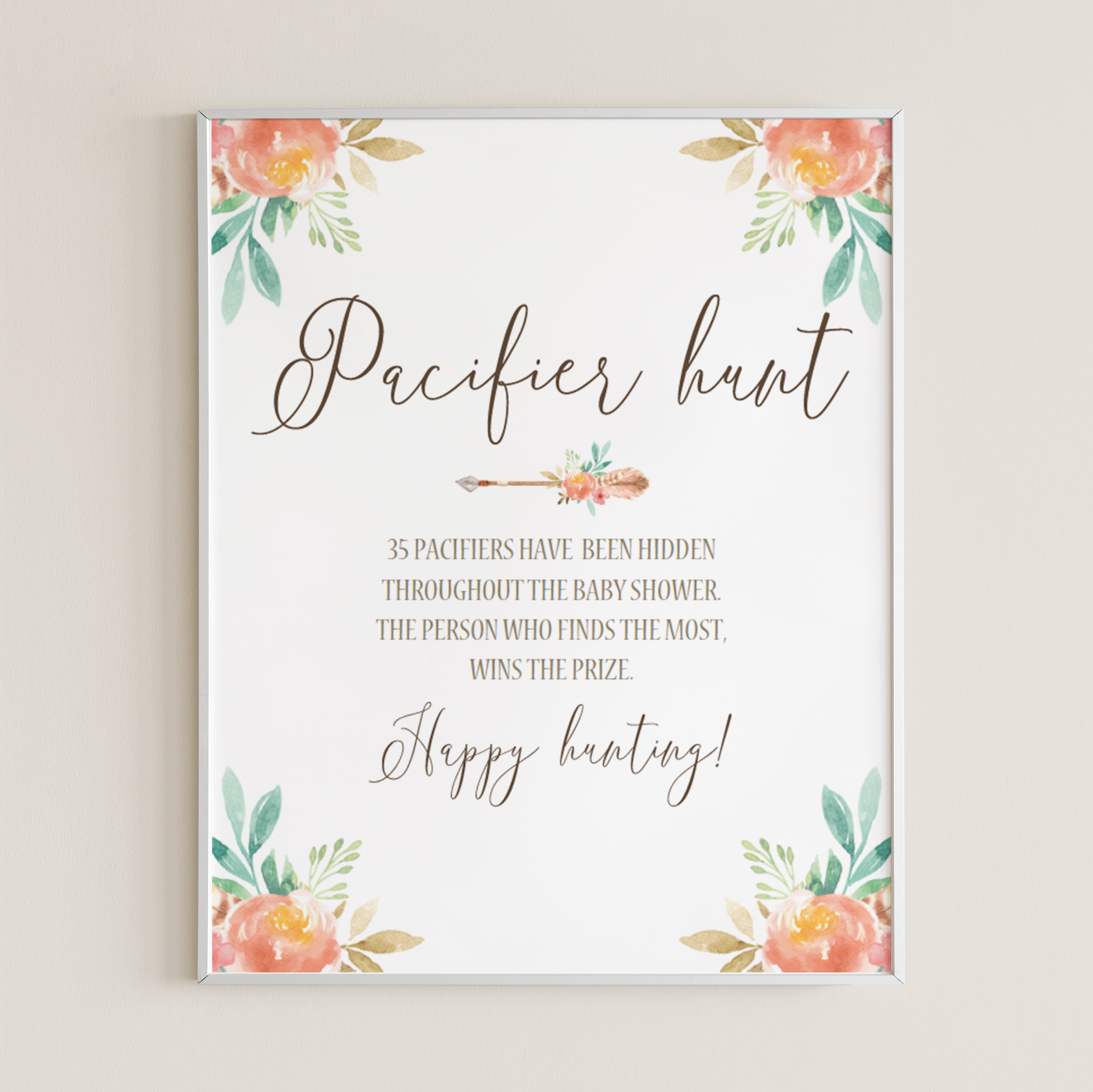 Funny Baby Shower Game Hunt The Pacifiers Template by LittleSizzle