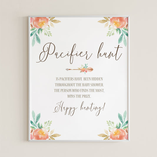 Funny Baby Shower Game Hunt The Pacifiers Template by LittleSizzle