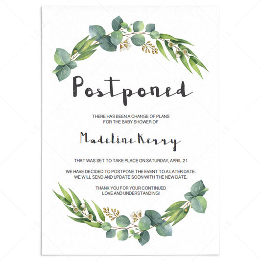 Neutral Change of Plans Baby Shower Digital Announcement Card by LittleSizzle
