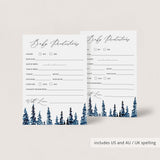 Forest Baby Shower Baby Prediction Cards Printable