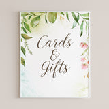Watercolor leaves on shower decor by LittleSizzle