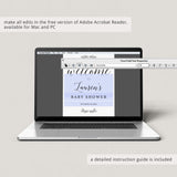 Elegant Baby Shower Signs Bundle Download