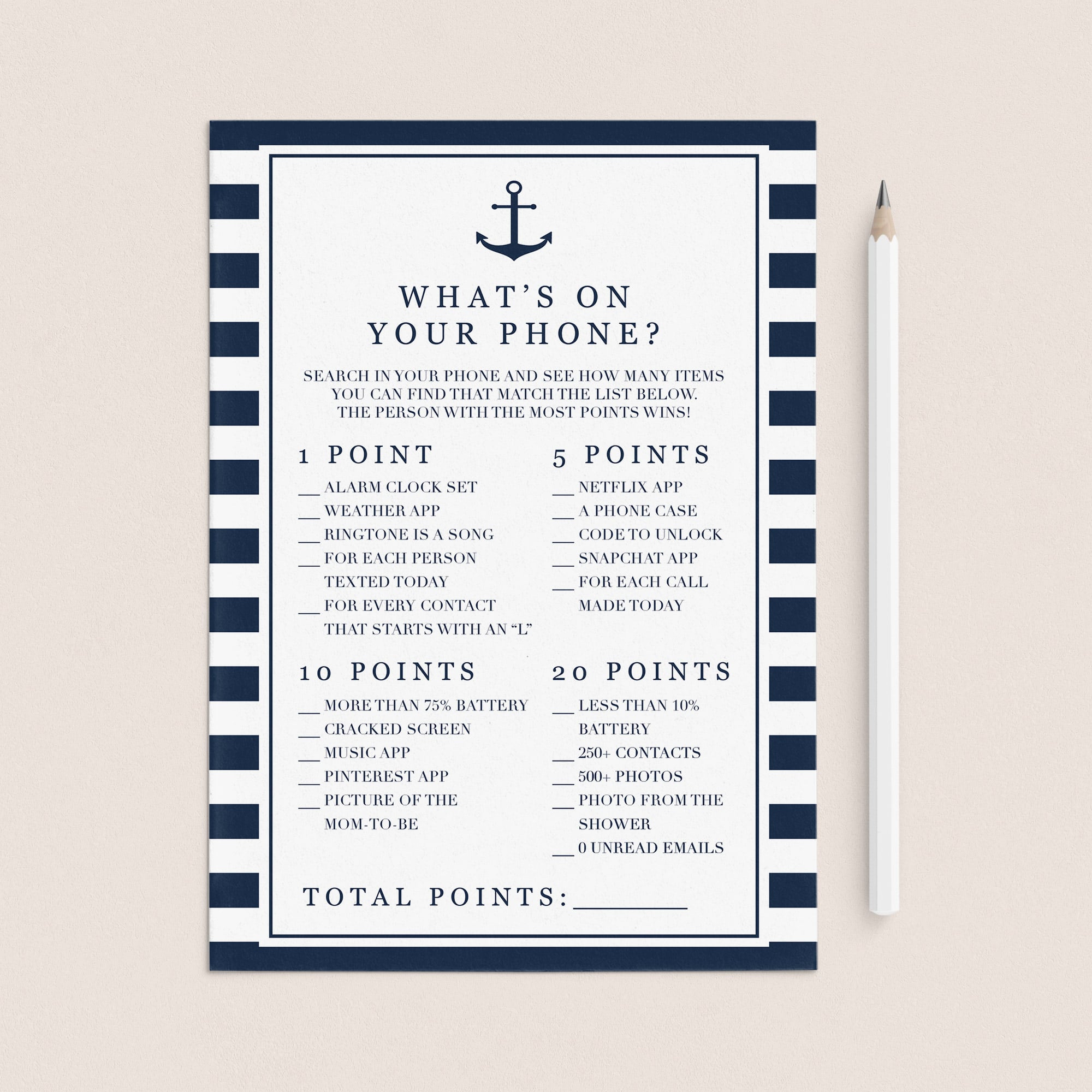 Boy baby shower games whats on your phone by LittleSizzle