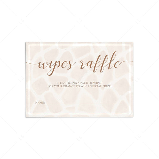 Wipes raffle tickets for baby shower printable by LittleSizzle