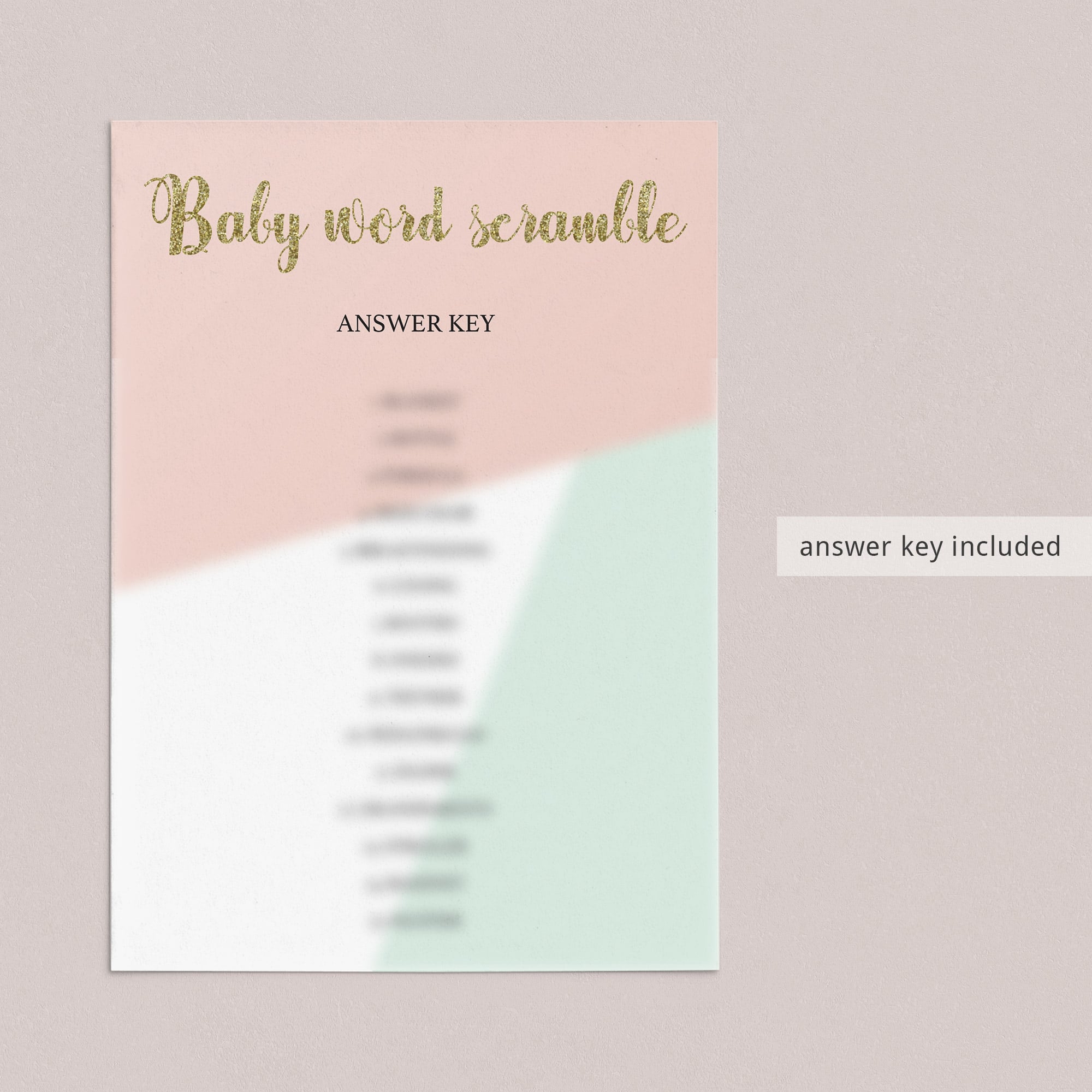 Baby word scramble questions and answers printable for baby showers by LittleSizzle