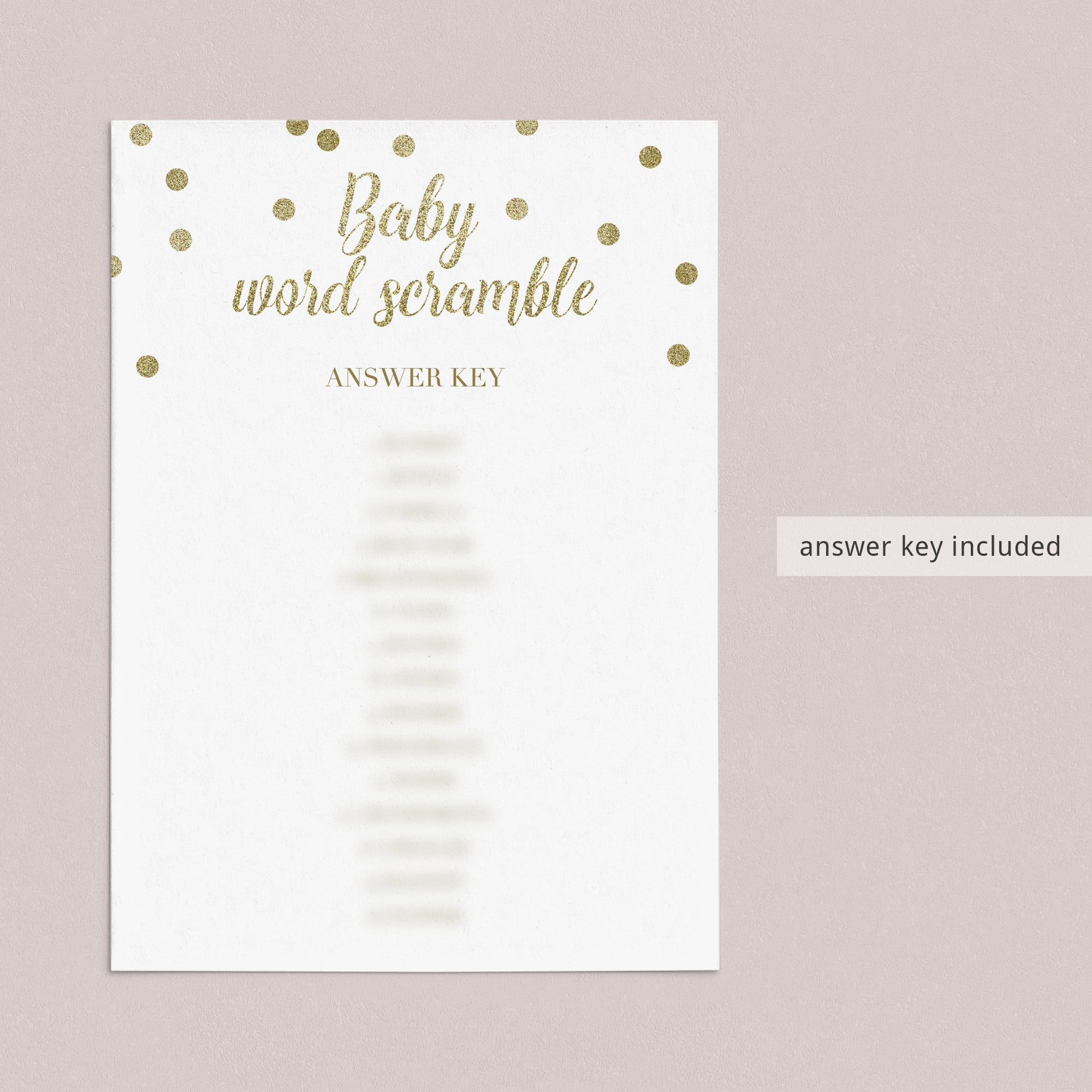 Gold glitter baby shower games to print by LittleSizzle