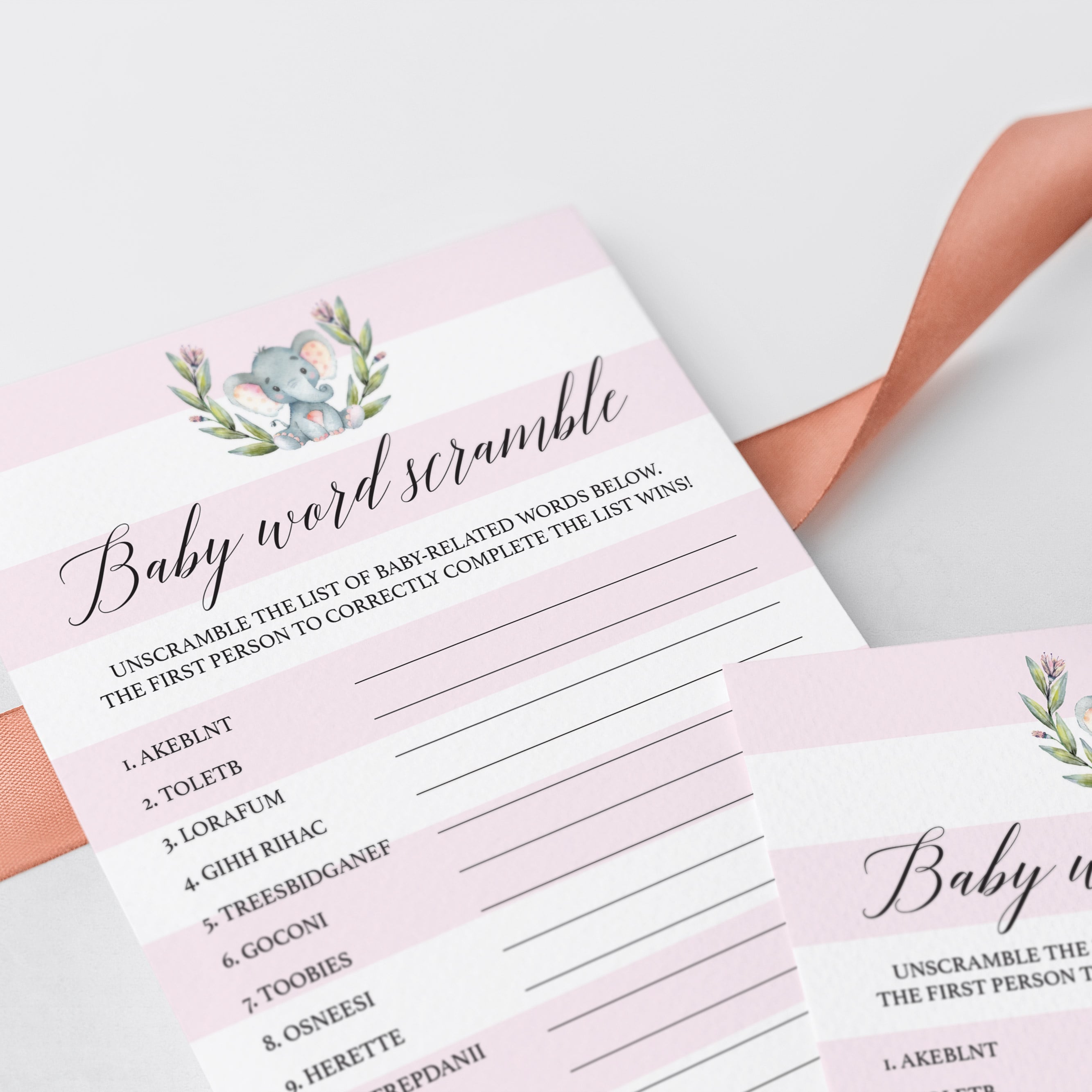 Baby word scramble game answers by LittleSizzle