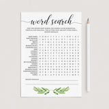 Green baby shower word search game printable by LittleSizzle
