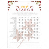 Fall BabyShower Word Search Game Printable by LittleSizzle