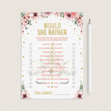 Baby shower would she rather printable game unicorn theme by LittleSizzle