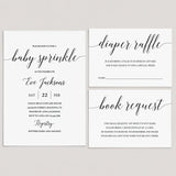Printable Baby Sprinkle Invitation Set with Calligraphy Font by LittleSizzle