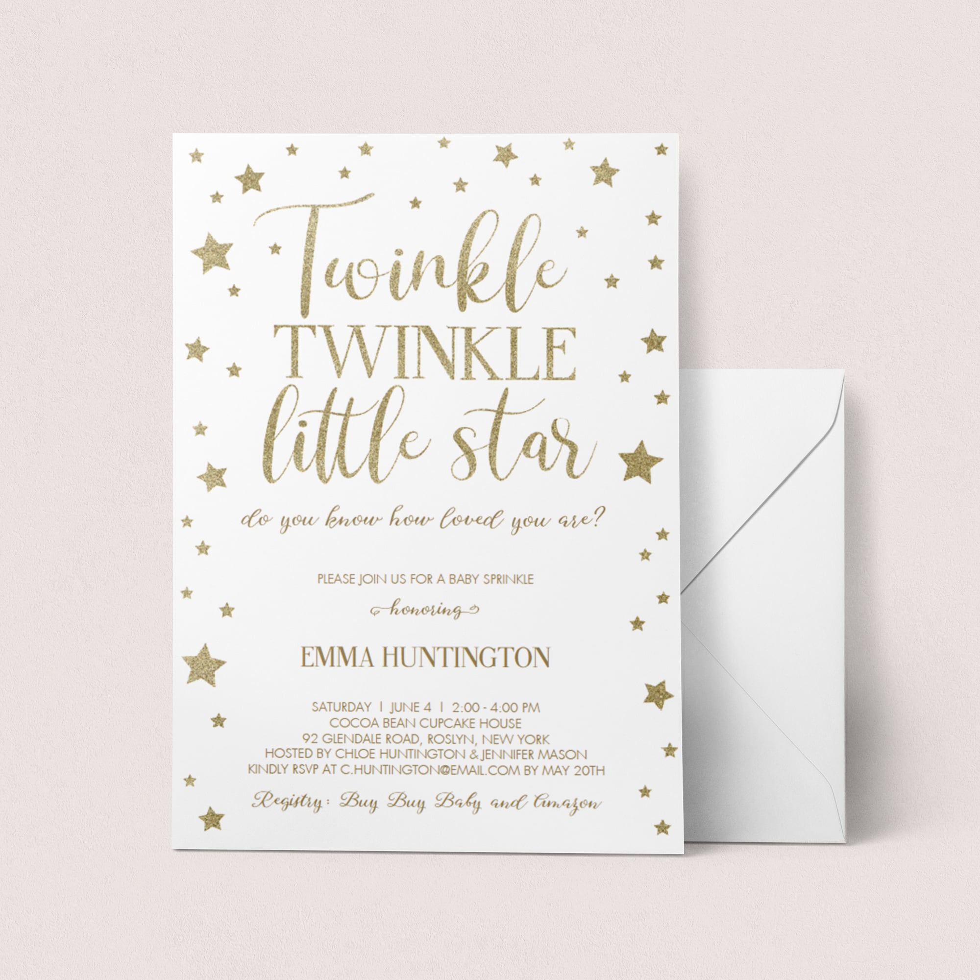 Twinkle Twinkle Baby Sprinkle Invitation Template by LittleSizzle