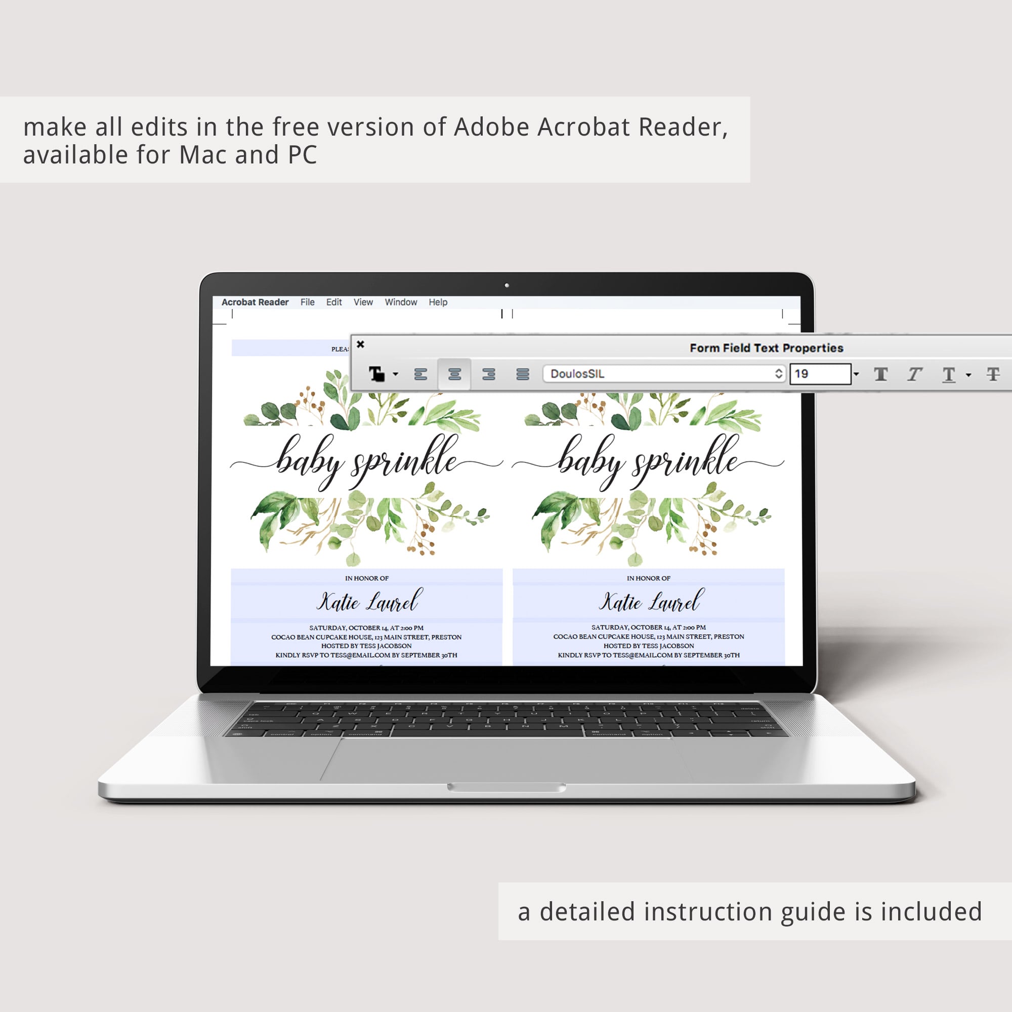 Editable baby sprinkle invites by LittleSizzle