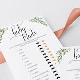 Baby Traits Game Printable for Greenery Baby Shower
