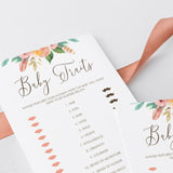 Floral Baby Shower Game Guess Baby Features