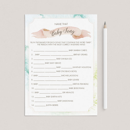 Printable baby music game for baby shower party by LittleSizzle