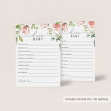 Flower Baby Shower Dear Baby Wishes Printable & Virtual