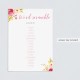 Baby word scramble answer key printable by LittleSizzle