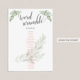 Botanical Baby Shower Game Baby Word Scramble Printable