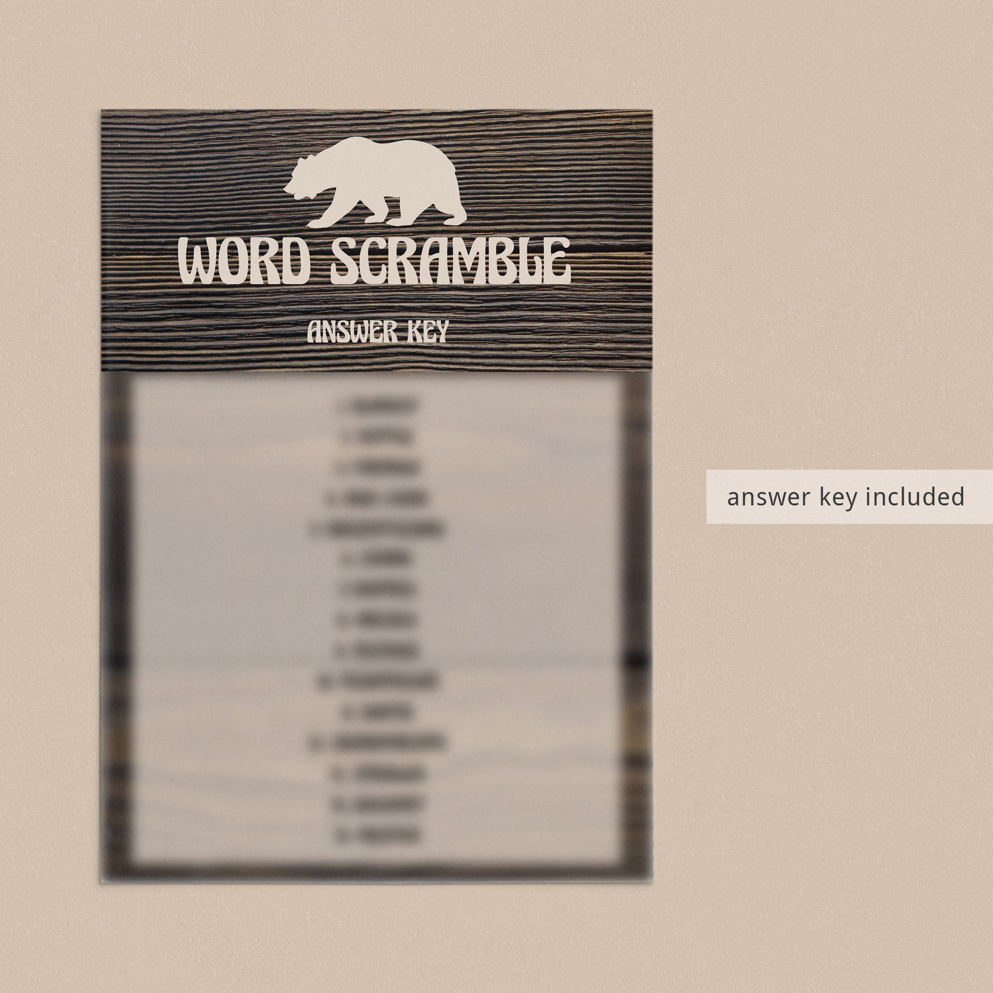 Bear baby scramble game printable by LittleSizzle