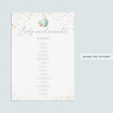 Floral Pumpkin Baby Shower Word Puzzle Printable