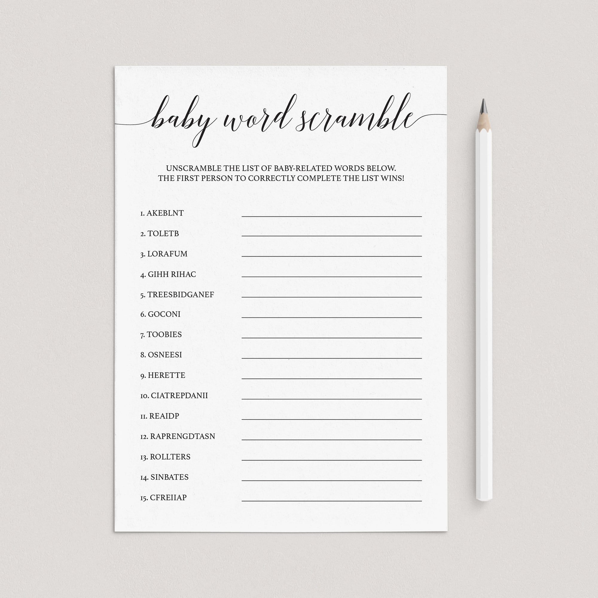 Simple baby shower games for zoom by LittleSizzle