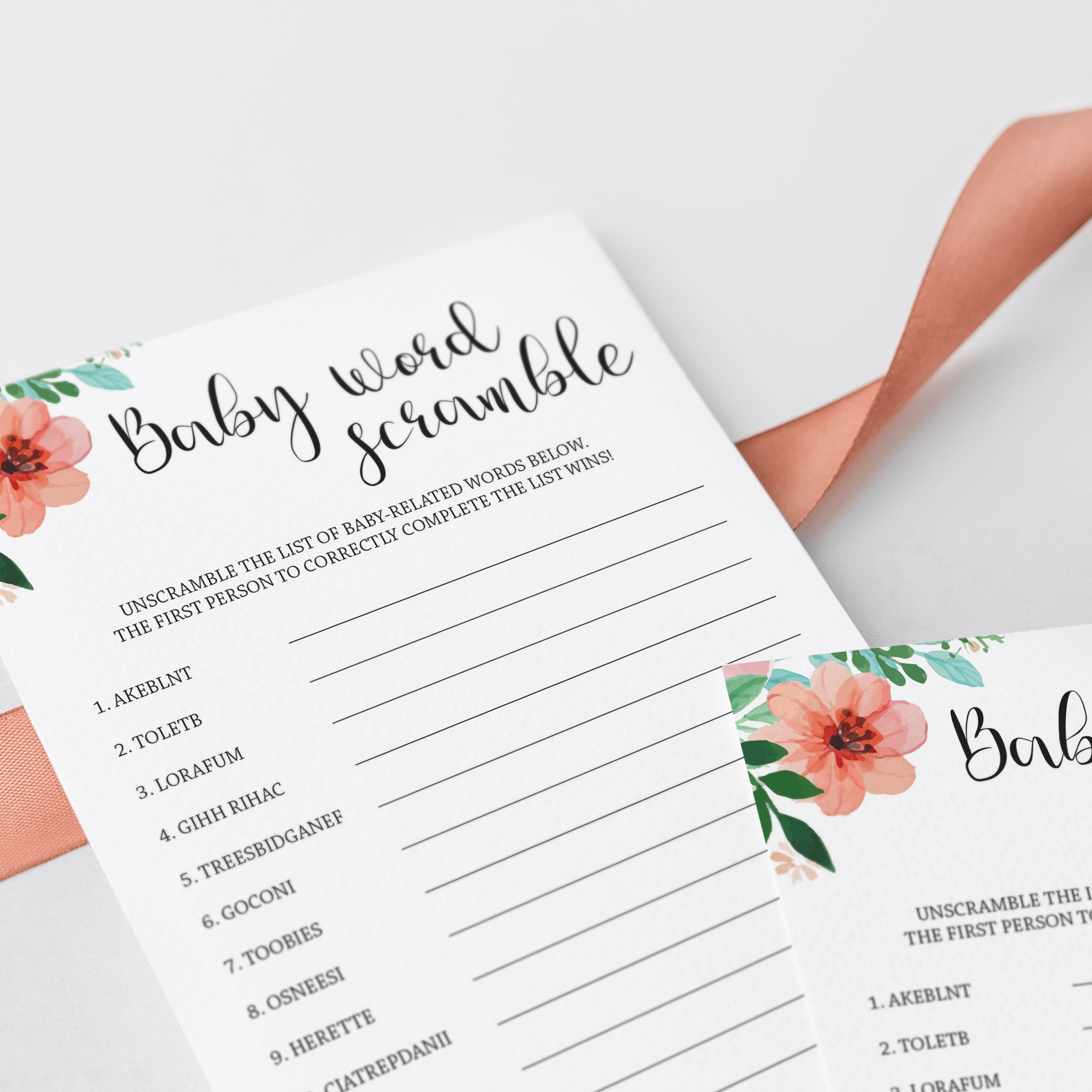 Fun baby shower game printable by LittleSizzle