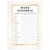 Word scramble game for neutral baby shower by LittleSizzle