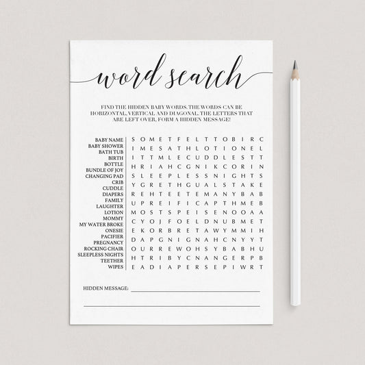 Calligraphy baby shower games by LittleSizzle