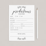 Rustic Minimal Baby Shower Game Predictions for Baby by LittleSizzle