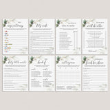 Printable Bachelorette Games Pack Greenery Gold by LittleSizzle