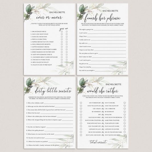 Greenery Bachelorette Games Package Printable by LittleSizzle