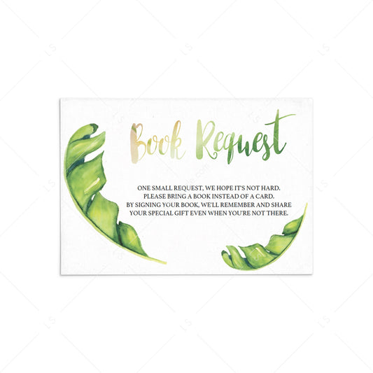 Tropical baby shower book request card printable by LittleSizzle