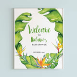 Banana Leaf Baby Shower Welcome Sign Printable