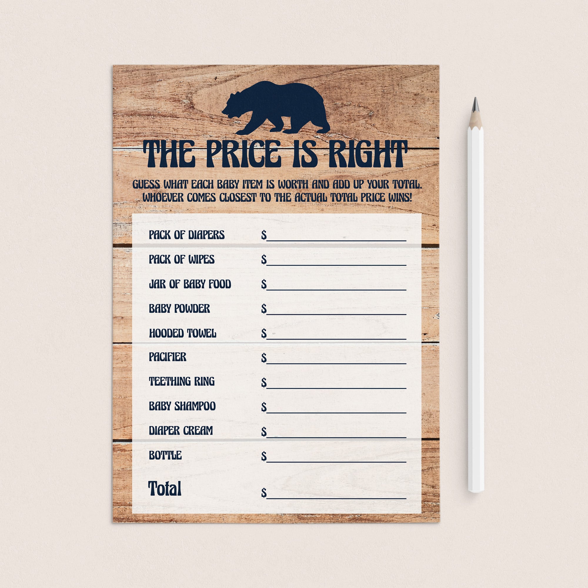 Baby price is right card for boy baby shower by LittleSizzle