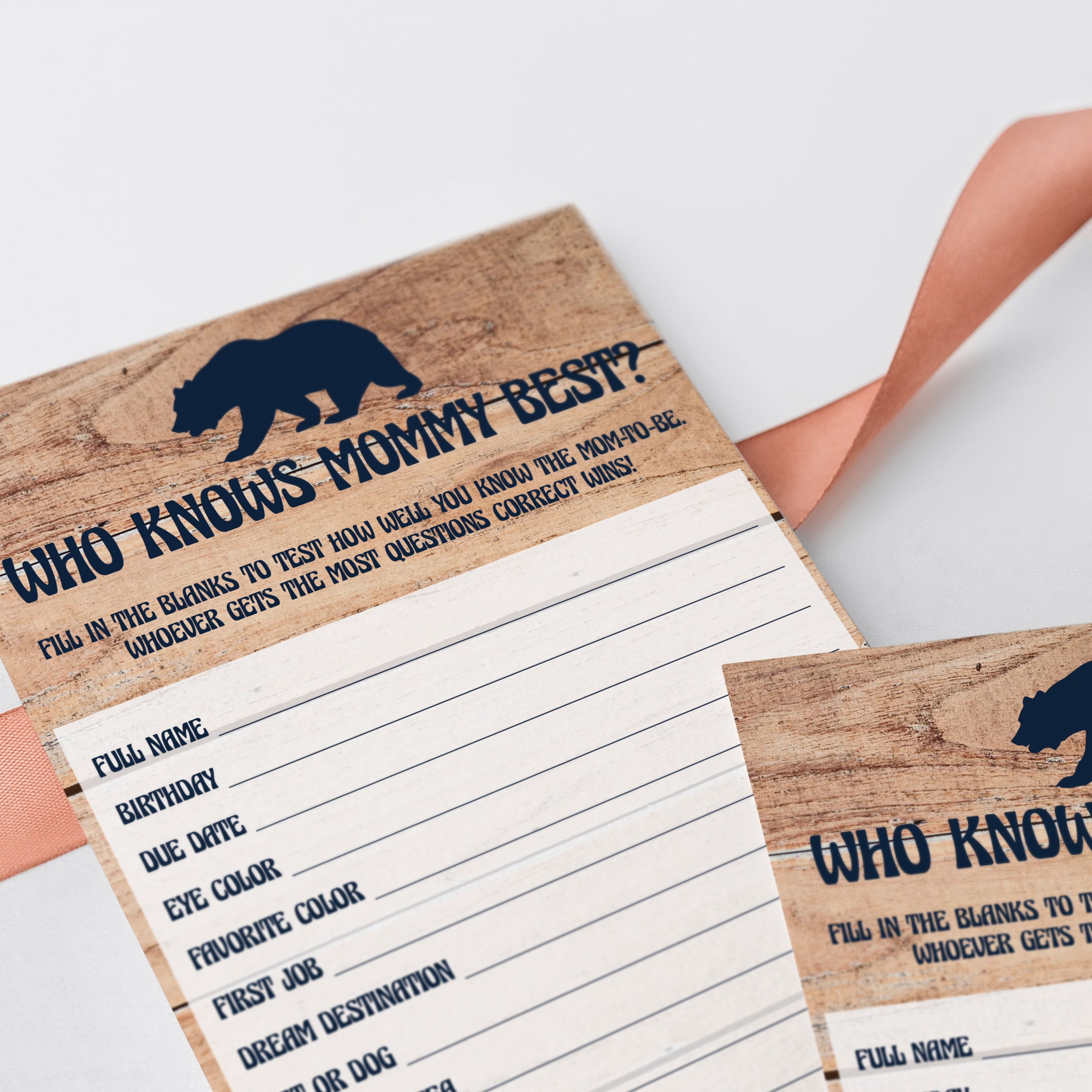 Rustic mommy quiz game for baby sprinkle by LittleSizzle